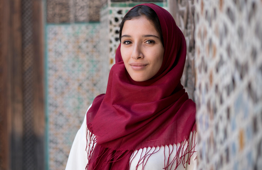Arab woman in a head scarf